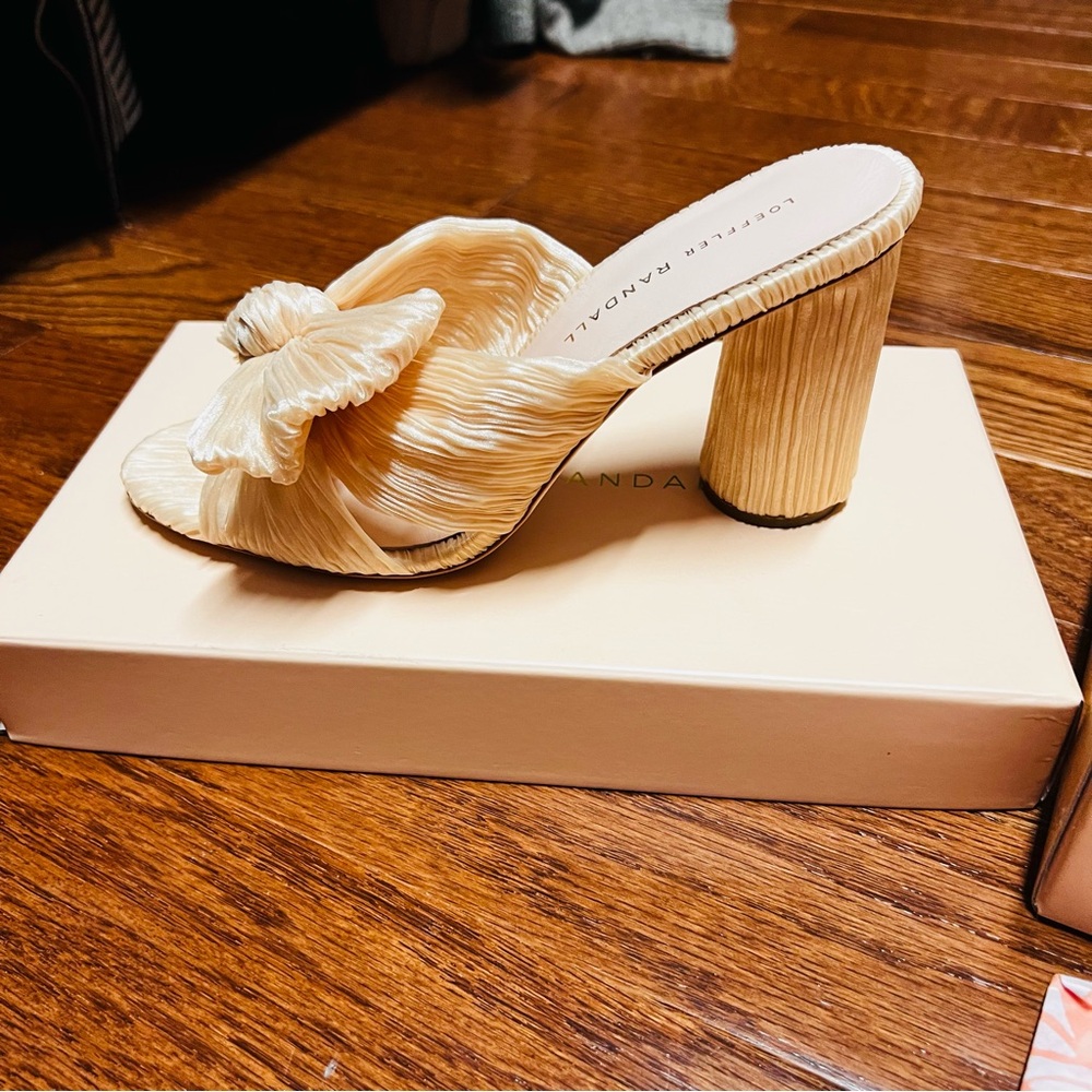 Loeffler Randall Women's Penny Pleated Almond Heeled Sandals